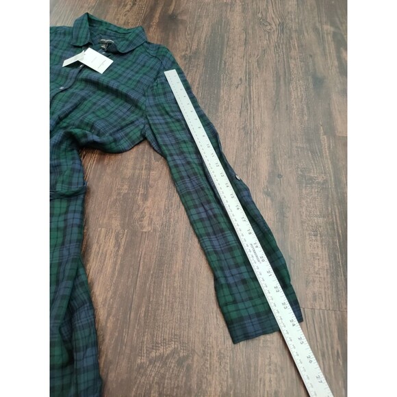 Banana Republic Women's Knee Length Long Sleeve Dresses Sz 14 Flannel Green - Picture 8 of 13